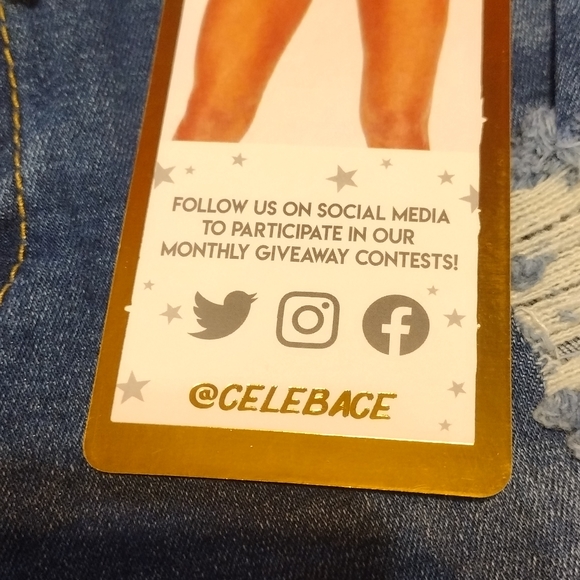 New Celebrity Ace Cotton/Rayon Blend Stretch High-waisted Distressed Shorts - Picture 8 of 9